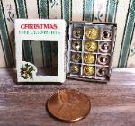 christmas tree ornaments in box