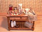 Dollhouse miniature food baking table