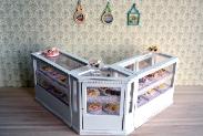 Dollhouse miniature food shop counter display shabby