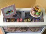 Dollhouse miniature cupcakes shop display counter food
