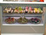 Dollhouse miniature fruit tarts shop display counter food