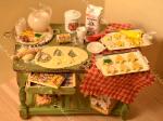 Dollhouse miniature making christmas cookies kitchen baking table food