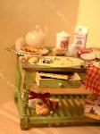Dollhouse miniature making christmas cookies kitchen baking table food